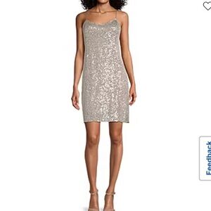 Worthington Silver Sequin Mini Dress